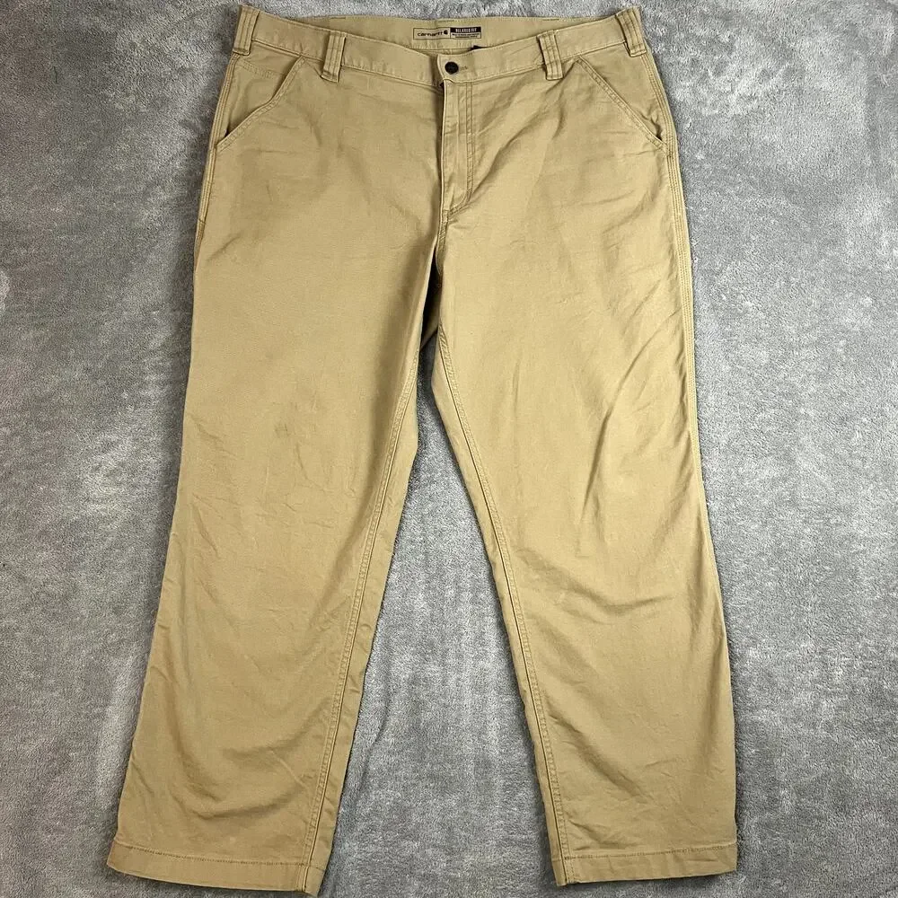Carhartt Rugged Flex Relaxed‎ Fit Canvas Work Pants Mens 40 x 30 Khaki Workwear